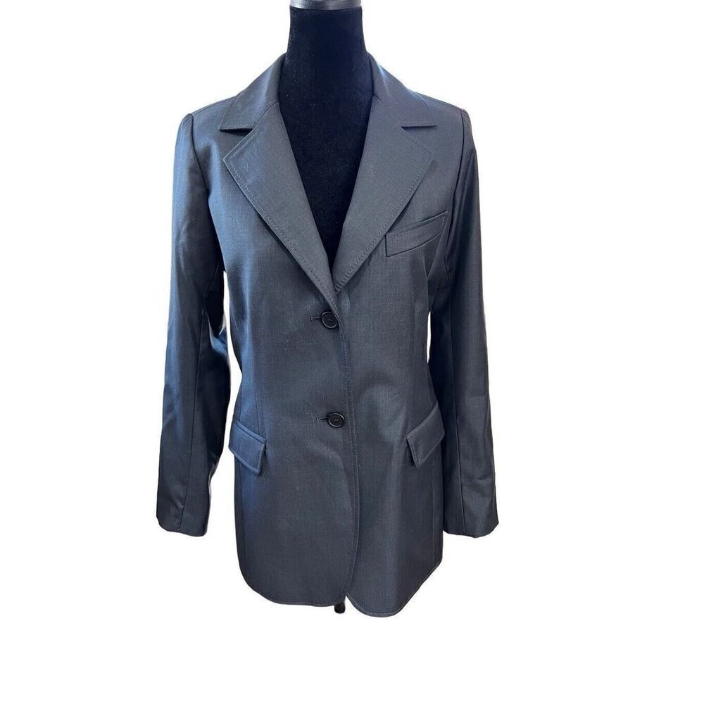 Smythe Blazer Classic Boyfriend Lined Wool & Cashmere Charcoal Gray Size 8 - Picture 12 of 14